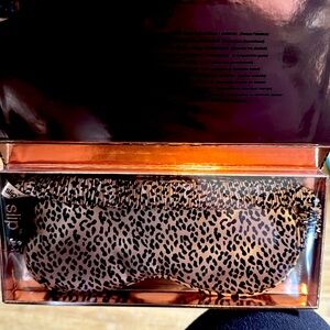 New slip, pure silk sleep mask, leopard print rose gold.